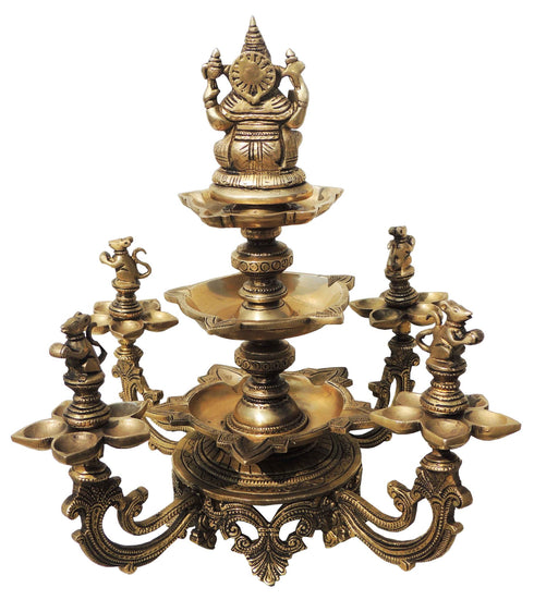 Brass Ganesh Multi Deepak 8.76Kg